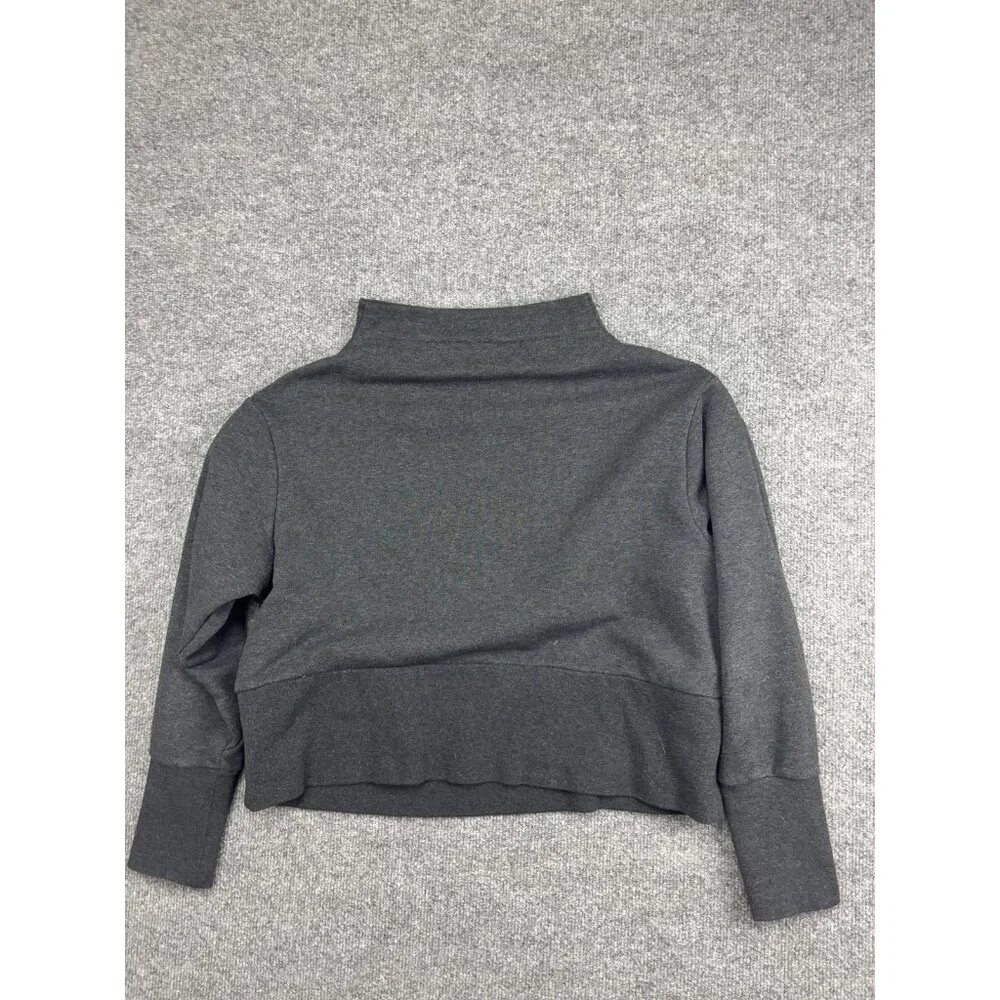 Nike Sweatshirt Womens Medium Gray Mock Neck Knit Pullover Dri-FIT Zip Pocket‎